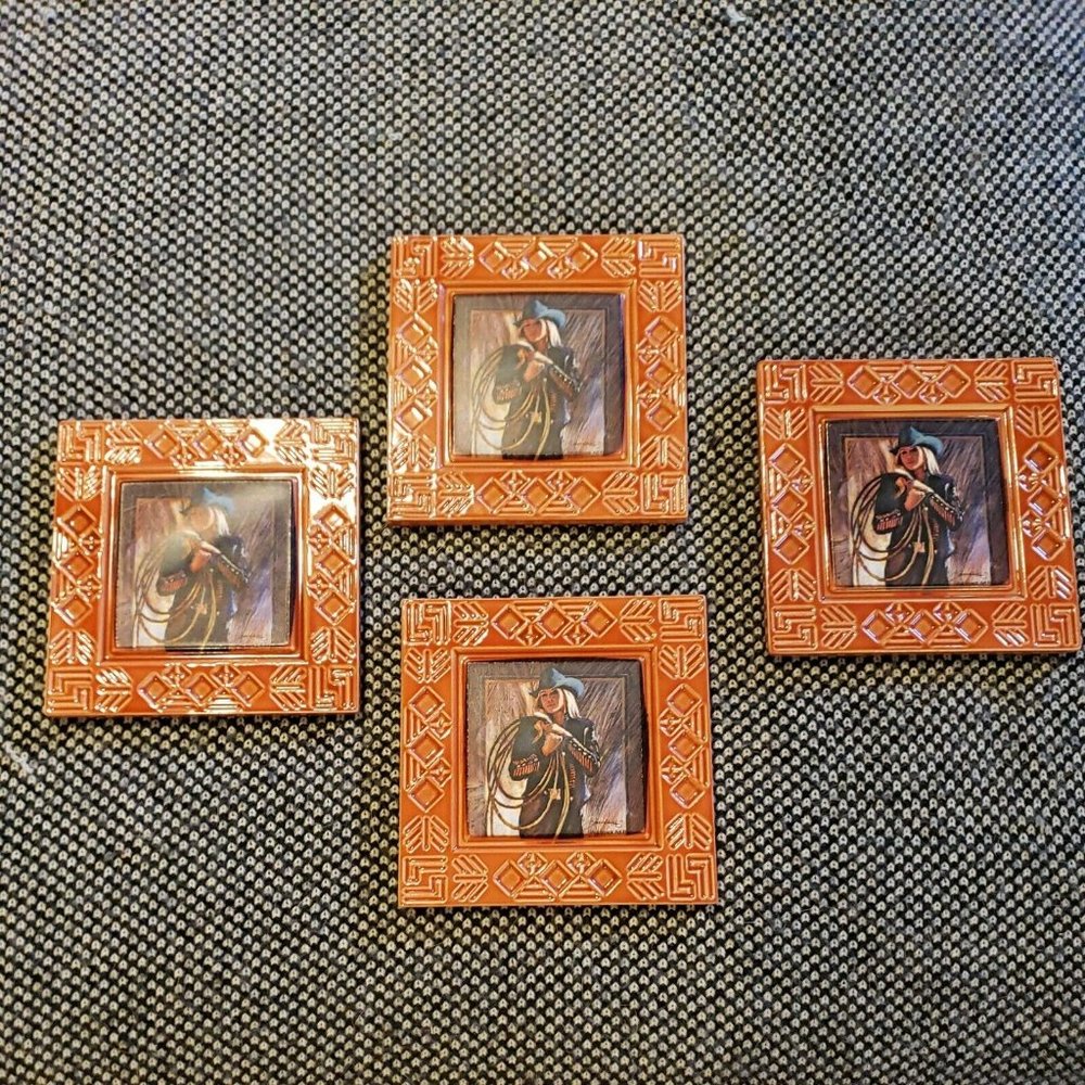 Ambiance Cowgirl Set Of 4 Coasters NEW IN BOX